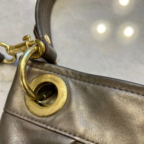 Coach Ashley Bronze Metallic Leather Hippie Shoulder Crossbody BUNDLE - Picture 5 of 12